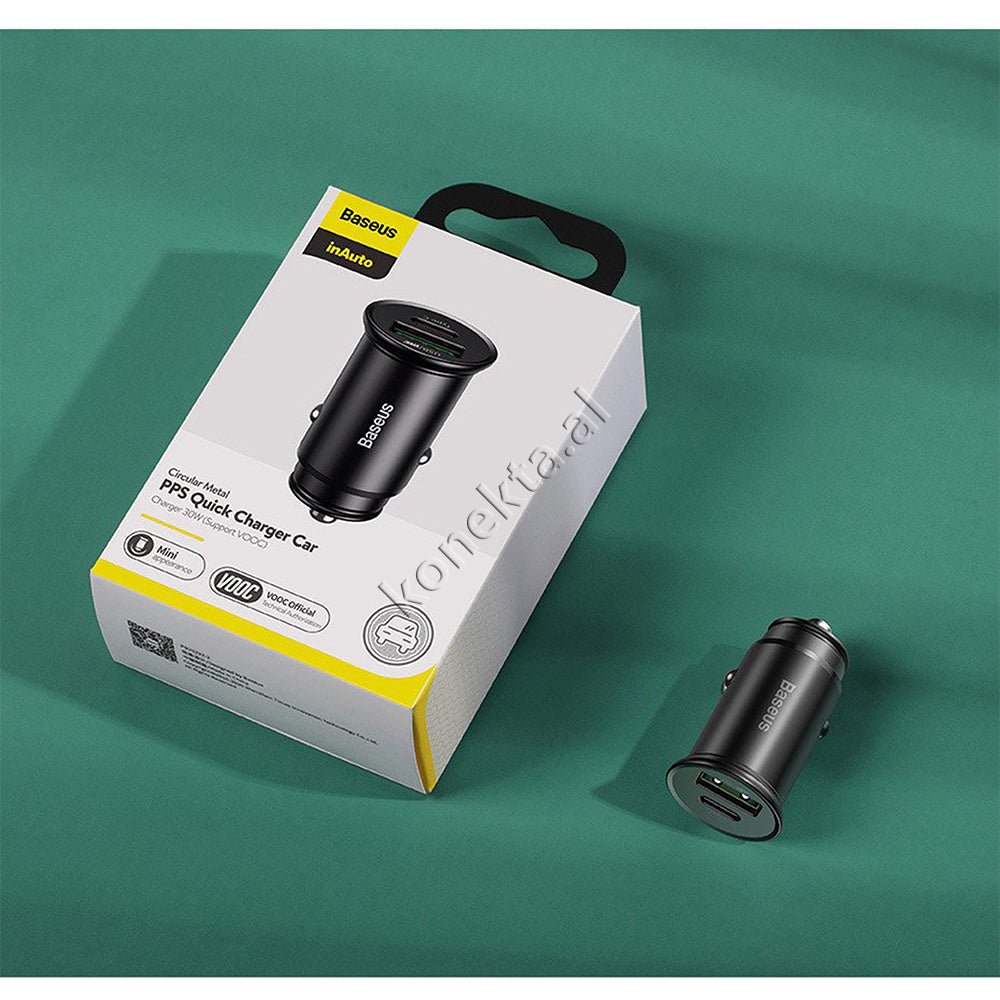 Baseus 30W Car Charger, Black - Thumbnail 2