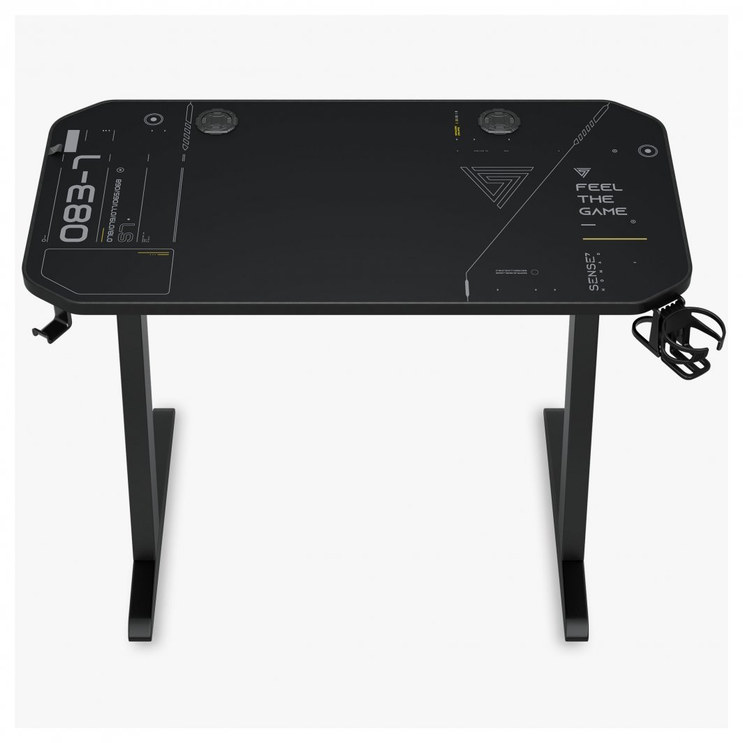 SENSE7 Nomad Cybernetic Table, 100cm x 50cm, Black - Thumbnail 5