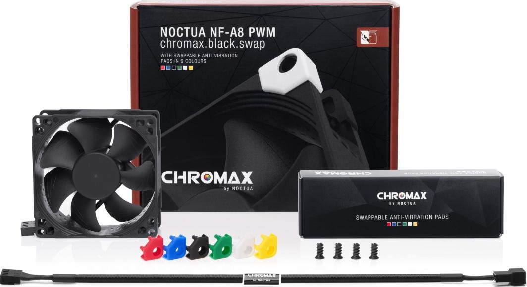 Noctua NF-A8 PWM Fan, Chromax Black Swap, 80 mm - Thumbnail 3