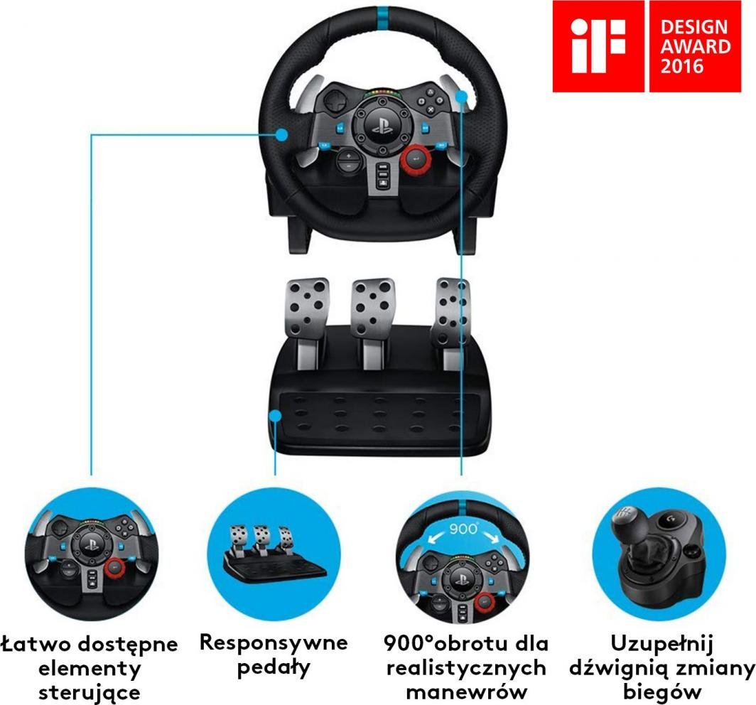 Logitech G29 Racing Wheel with Pedals Set - Thumbnail 6