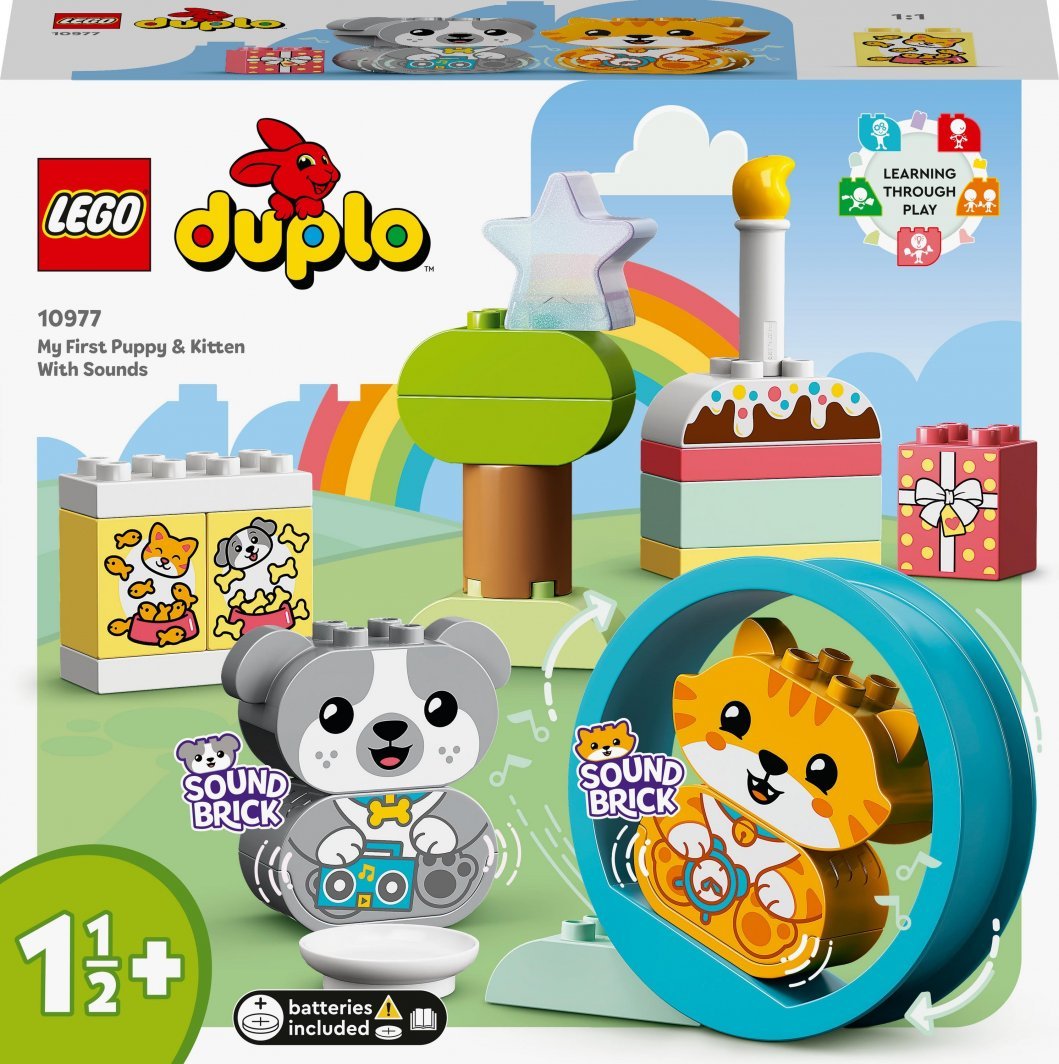 LEGO DUPLO 10977 My first puppy and kitten making sounds, 22 pieces - Image 1