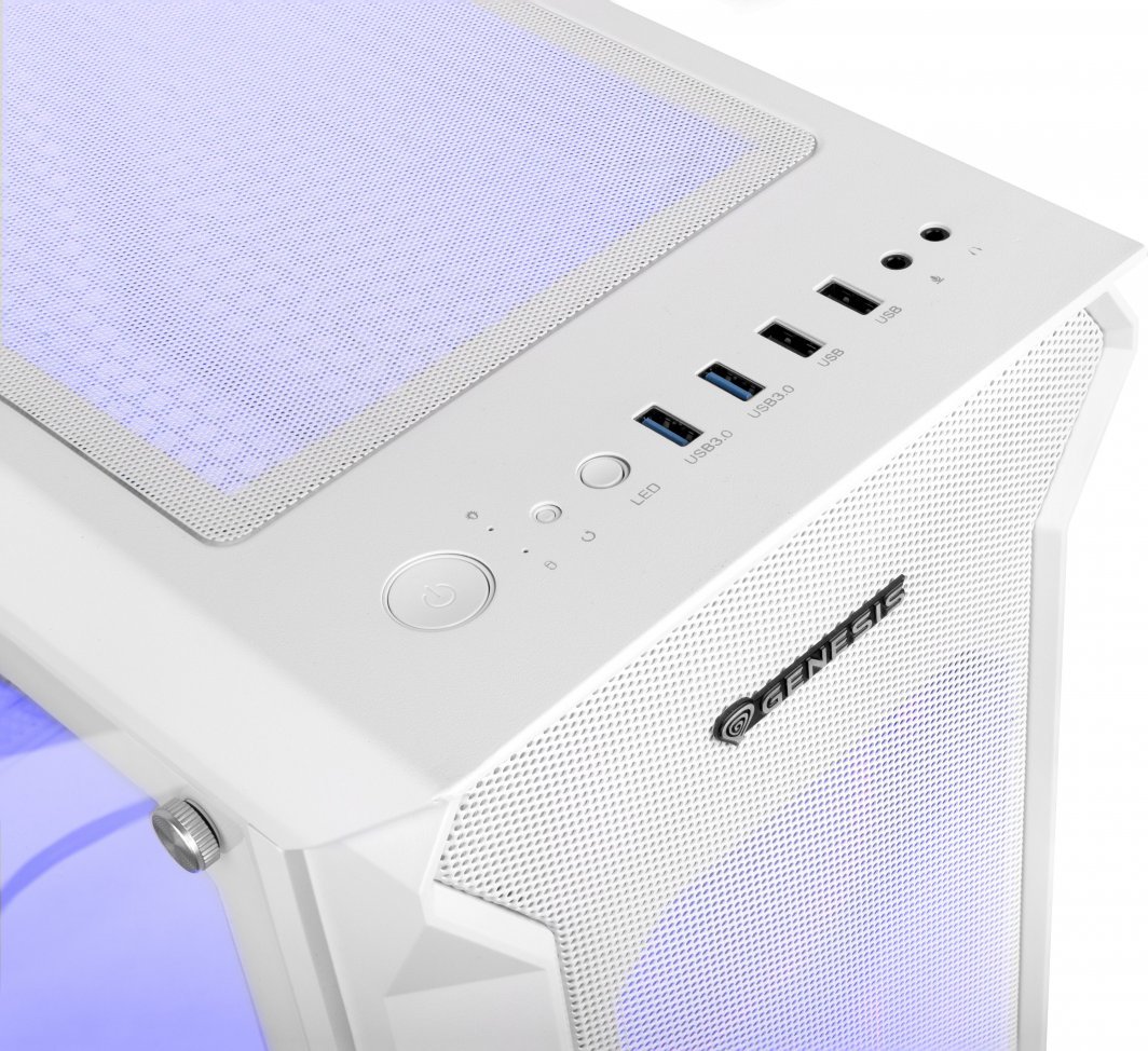 Genesis Irid 505 ARGB Computer Case, White - Thumbnail 11