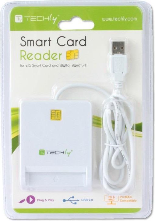 Techly Compact USB 2.0 Card Reader, White - Thumbnail 2