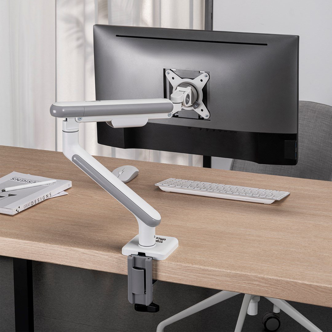 Ergo Office ER-751 Monitor Stand, 17-32", 9kg, White/Silver - Thumbnail 9