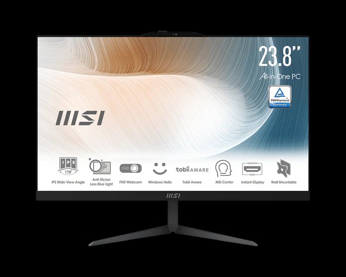 AIO MSI MODERN AM242 12M All-in-One, 23.8" Full HD Touchscreen, 8GB RAM, 512GB NVME - Image 1