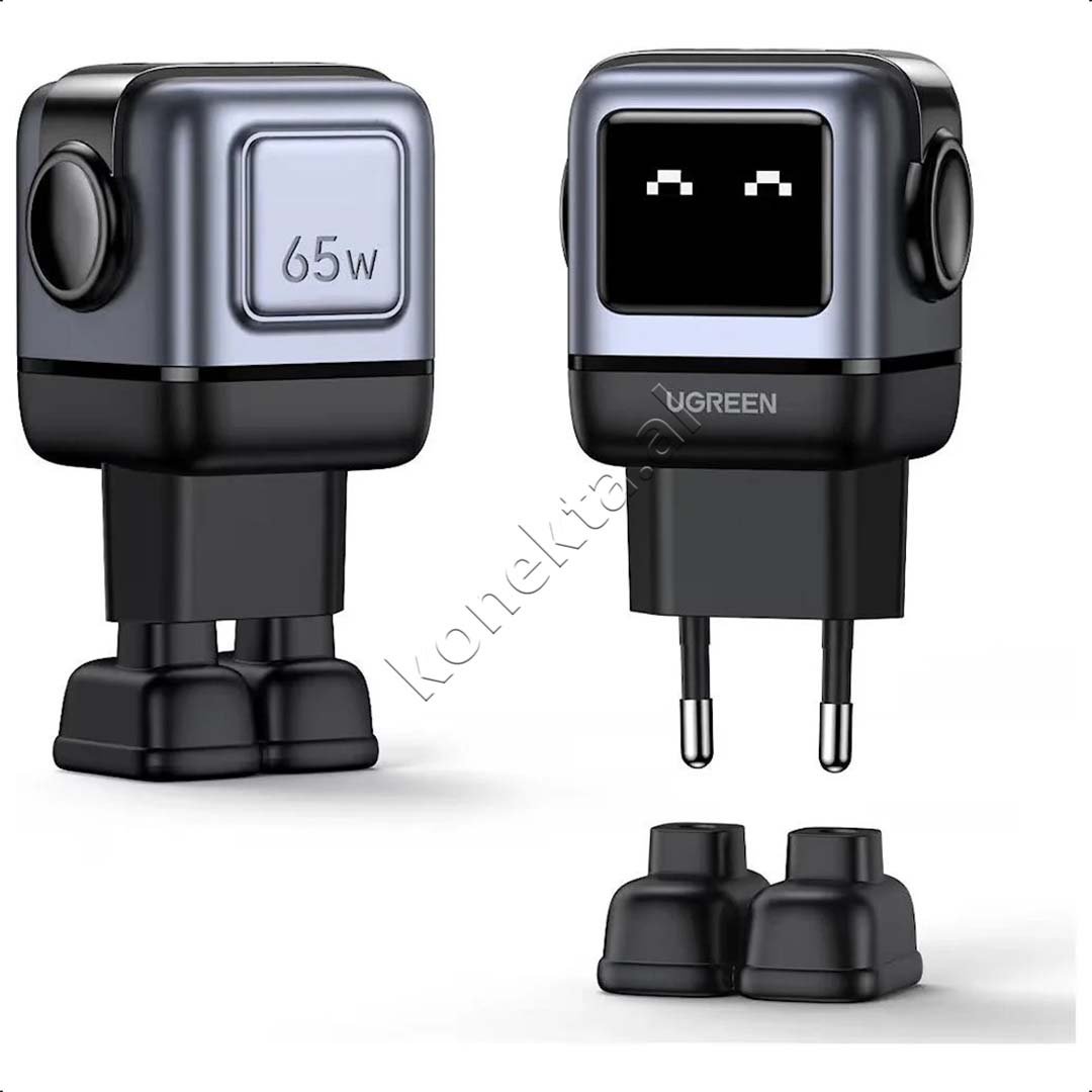 UGreen 65W Charger, 3 in 1, 2x Type-C, 1x USB-A - Thumbnail 4