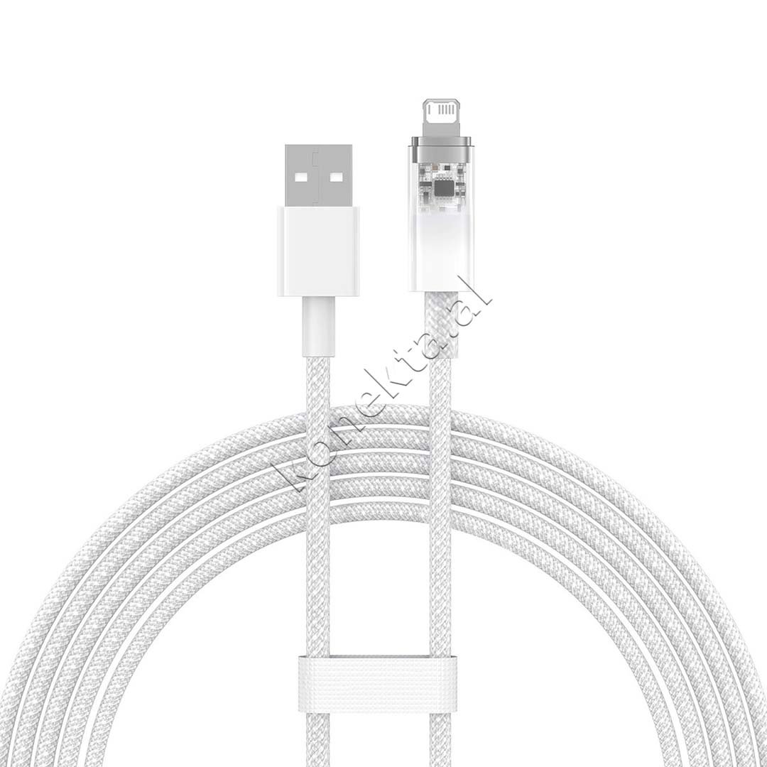 Baseus USB to Lightning Cable, 2m, White - Thumbnail 2