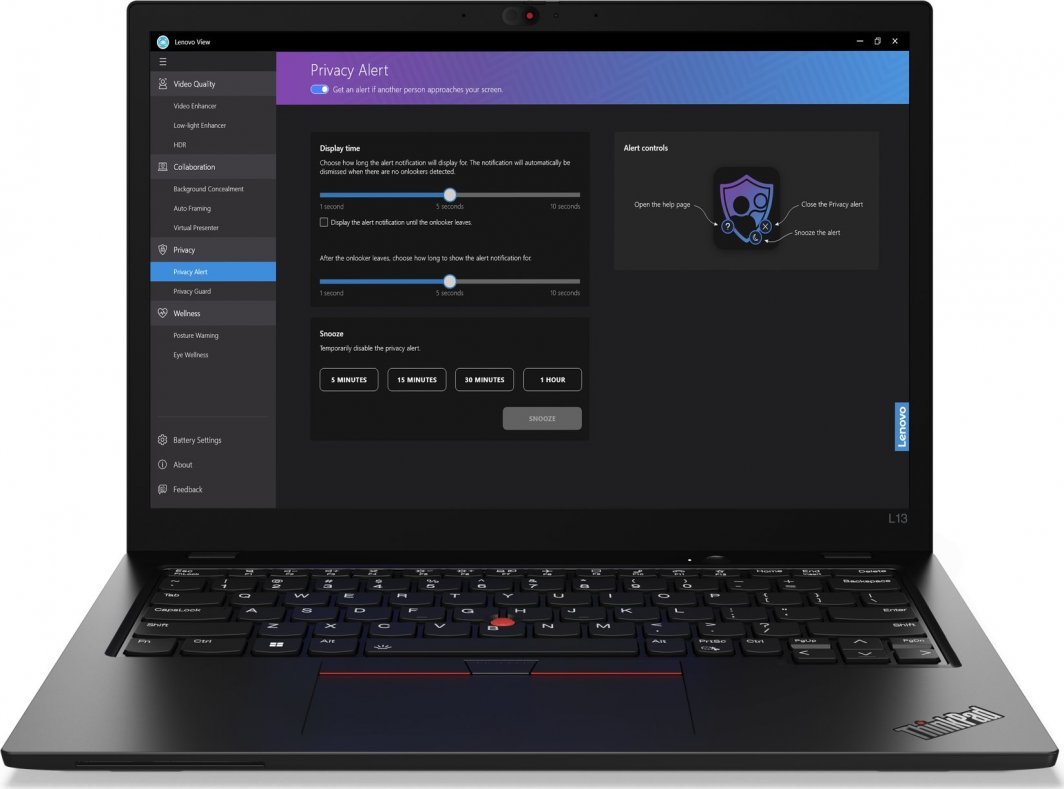 Lenovo ThinkPad L13 Laptop, 13.3", Intel Core Ultra 5 125U, 16 GB RAM, 512 GB SSD, Windows 11 Pro, Black - Thumbnail 3