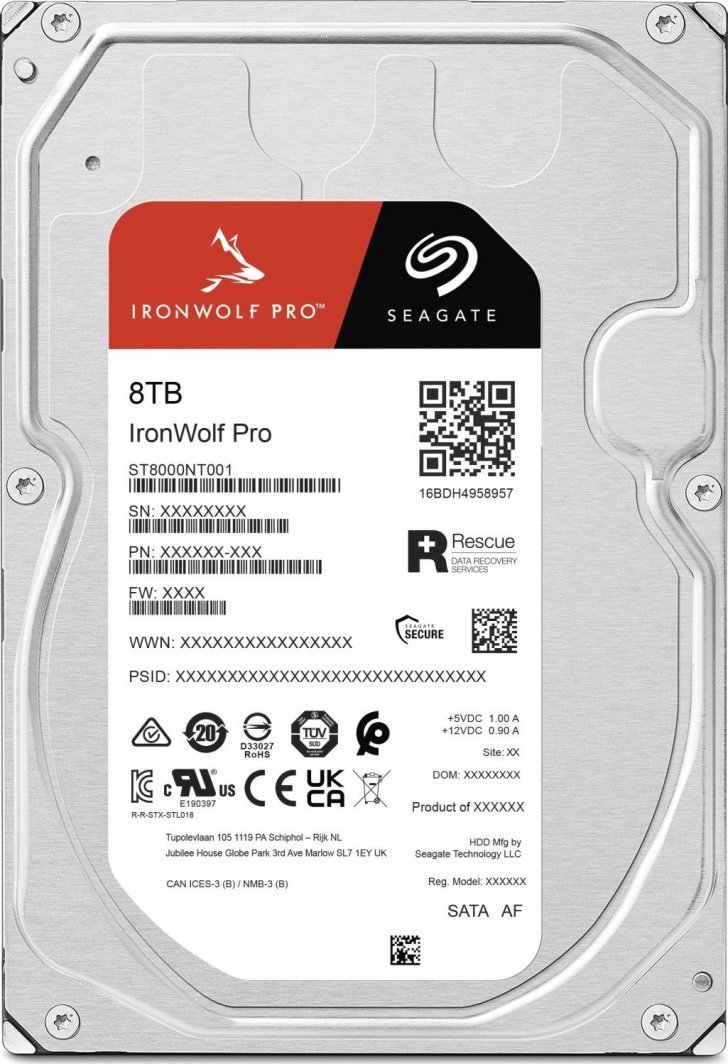 Seagate IronWolf Pro Disk, 8TB, 3.5", SATA III, Black - Thumbnail 4