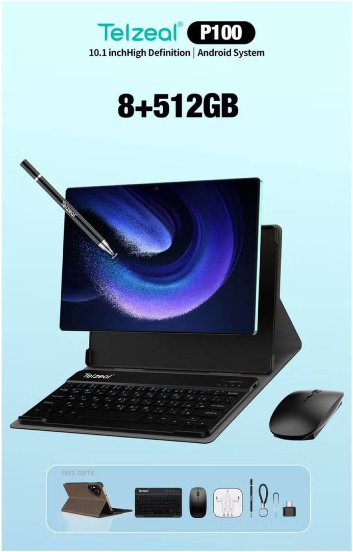 TELZEAL P100 Tablet, 10.1", 512GB, 8GB RAM - Image 1