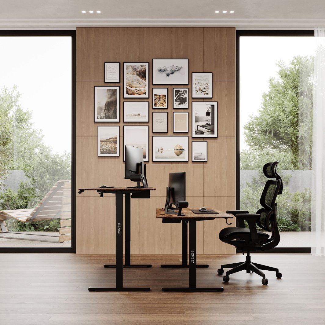 SENSE7 Nojo Table, 140cm x 70cm, Black/Wood - Thumbnail 3
