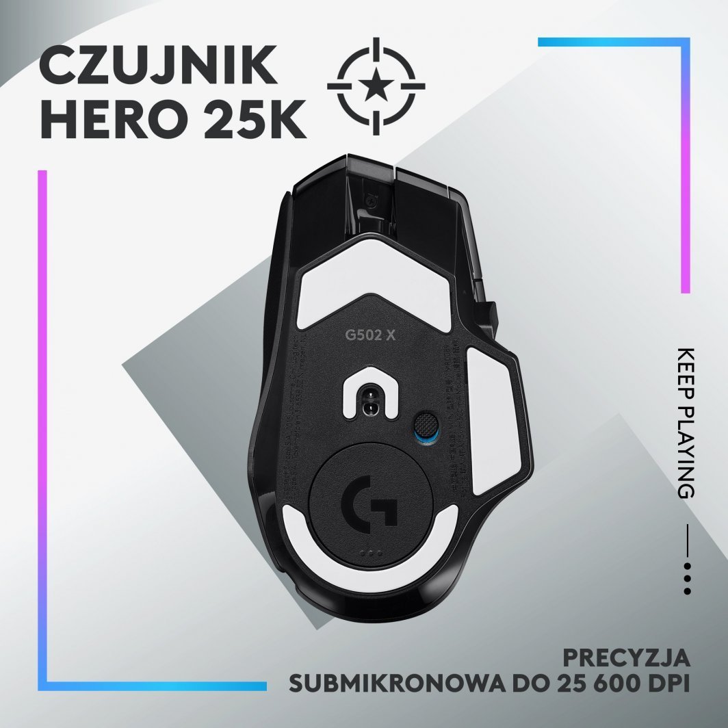 Logitech G502 X Plus Mouse, Black - Thumbnail 4