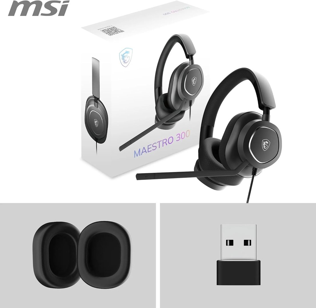 MSI Maestro 300 Headset, Black - Thumbnail 2