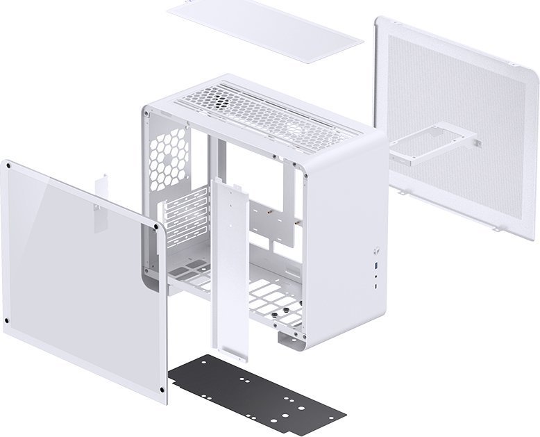 Jonsbo U4 Mini TG Case, White, Mini Tower - Thumbnail 5