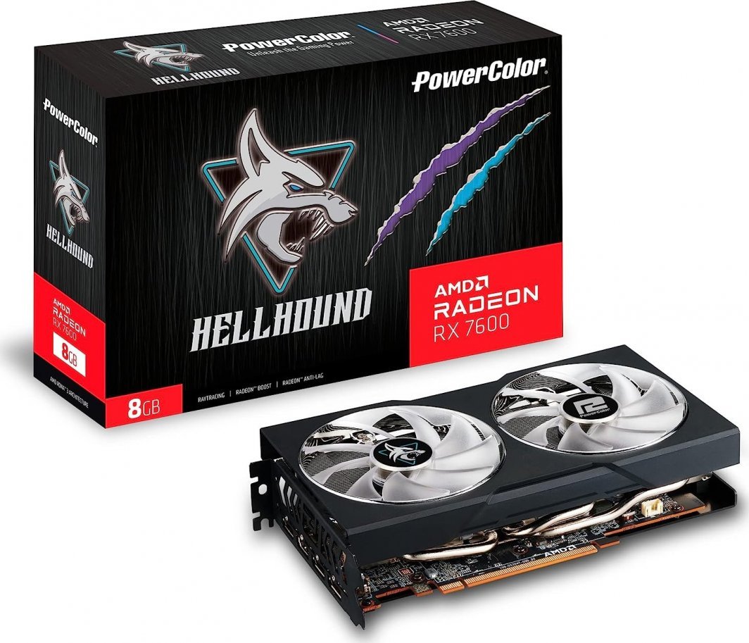 Power Color Radeon RX 7600 Hellhound Graphics Card, 8GB GDDR6 - Image 1