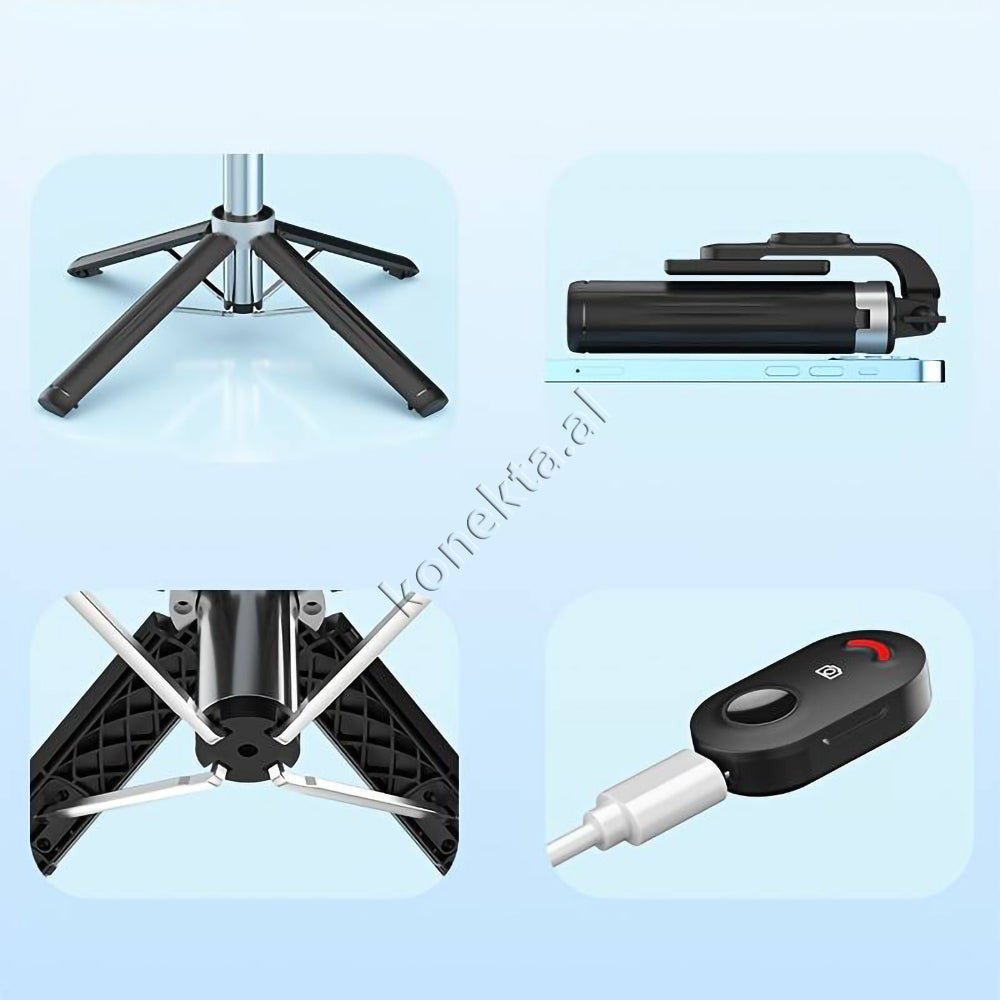 Baseus Tripod with Bluetooth and Digital Panel for Selfie or Live Video - Thumbnail 6
