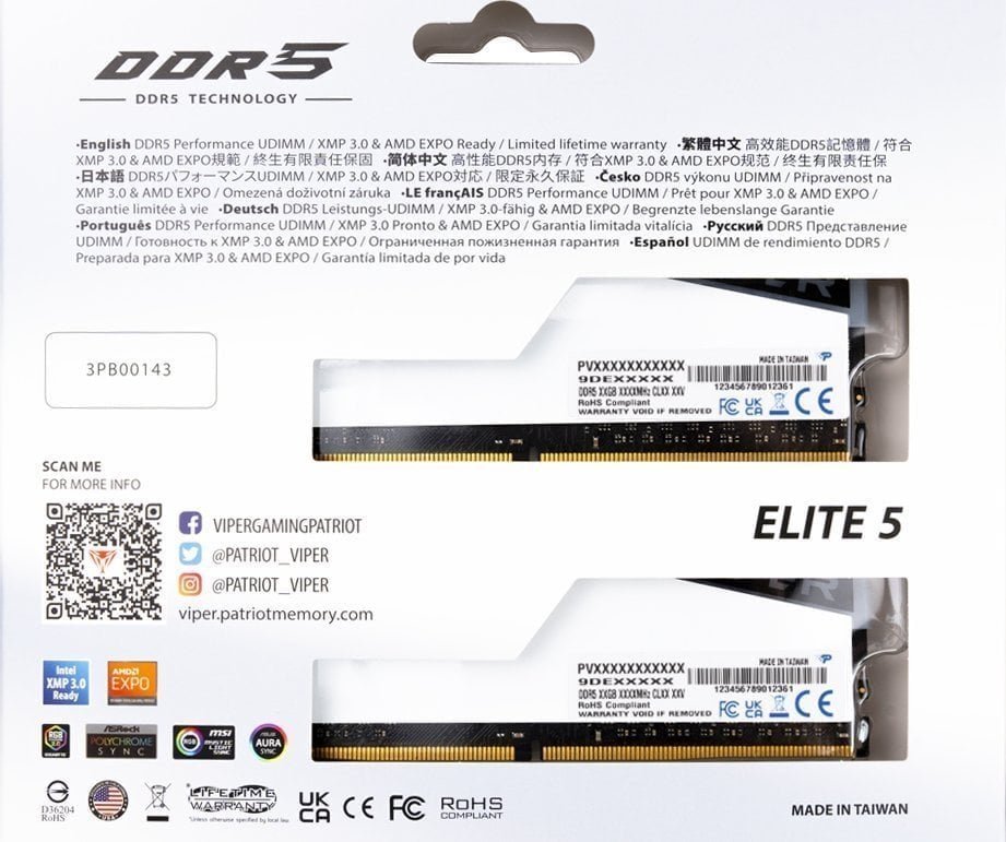 Patriot Viper Elite 5 Memory, DDR5, 96 GB, 6000 MHz, CL42 - Thumbnail 7