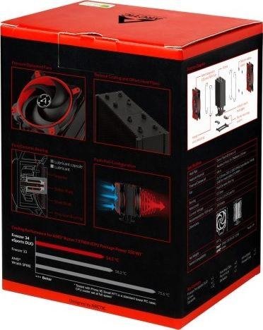 Arctic Freezer 34 eSports Duo Cooler, 2x120mm, Black/Red - Thumbnail 2