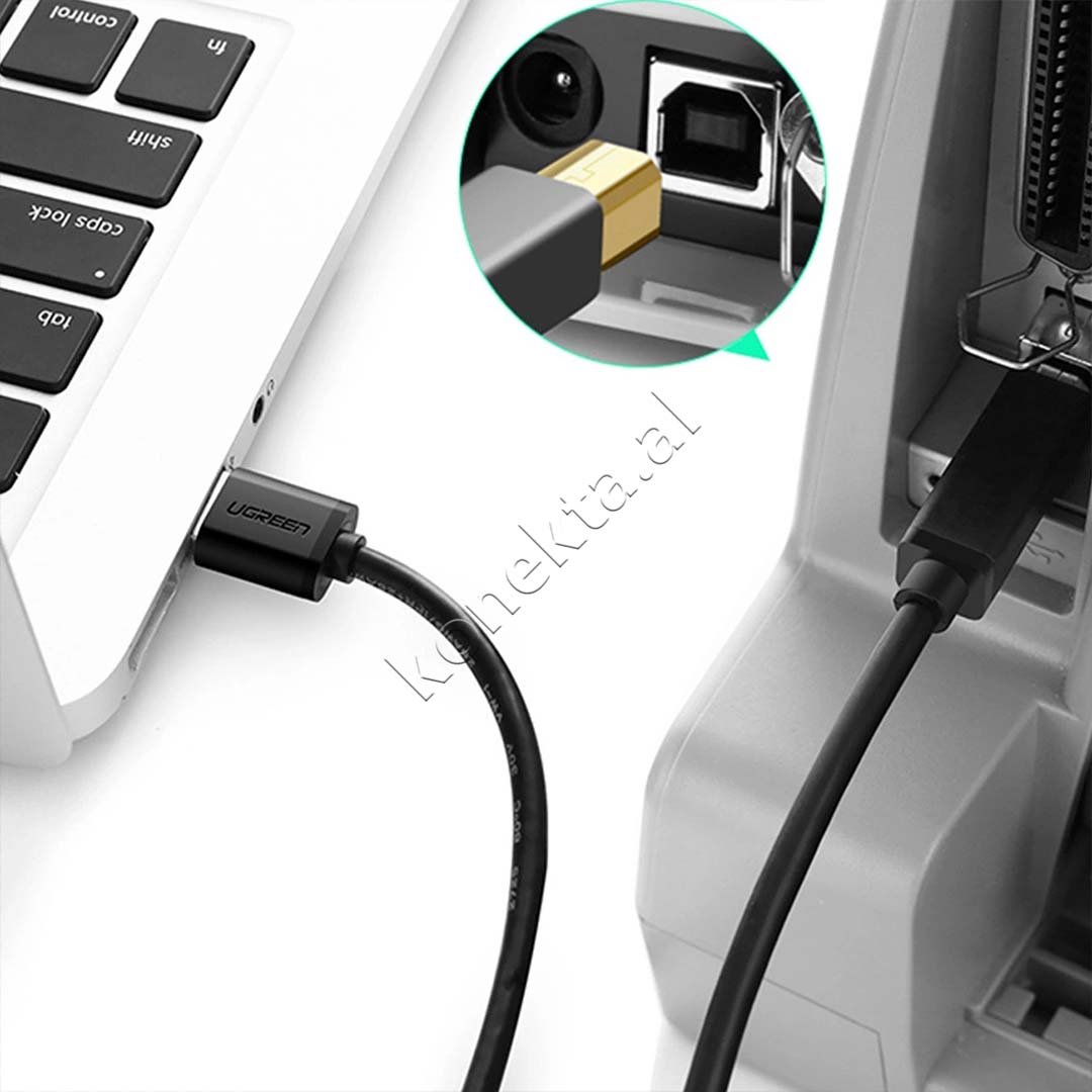 UGreen USB-A to USB-B Cable, 1m / 2m, Black - Thumbnail 3