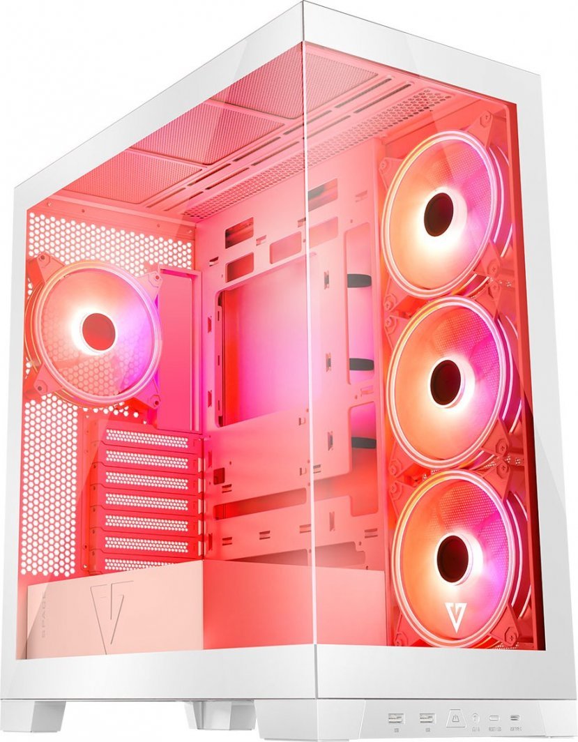 Modecom Volcano Space Apex ARGB Case, White, Midi Tower - Thumbnail 5