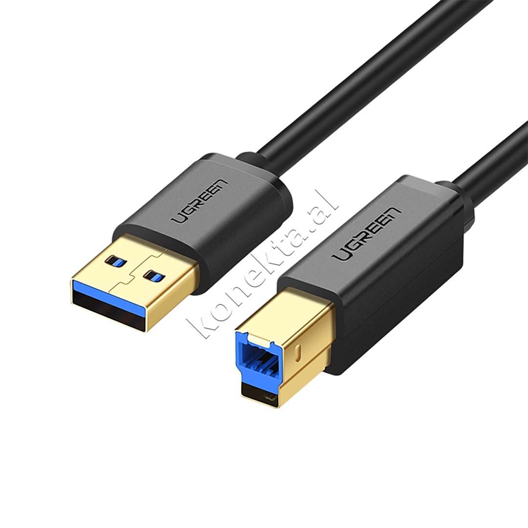 UGreen USB-A to USB-B Cable, 1m / 2m, Black - Image 1