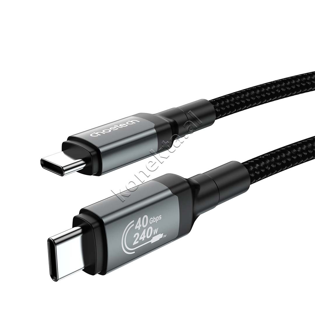 Choetech 240W Type-C to Type-C Charging Cable, 1.2m, Black - Image 1