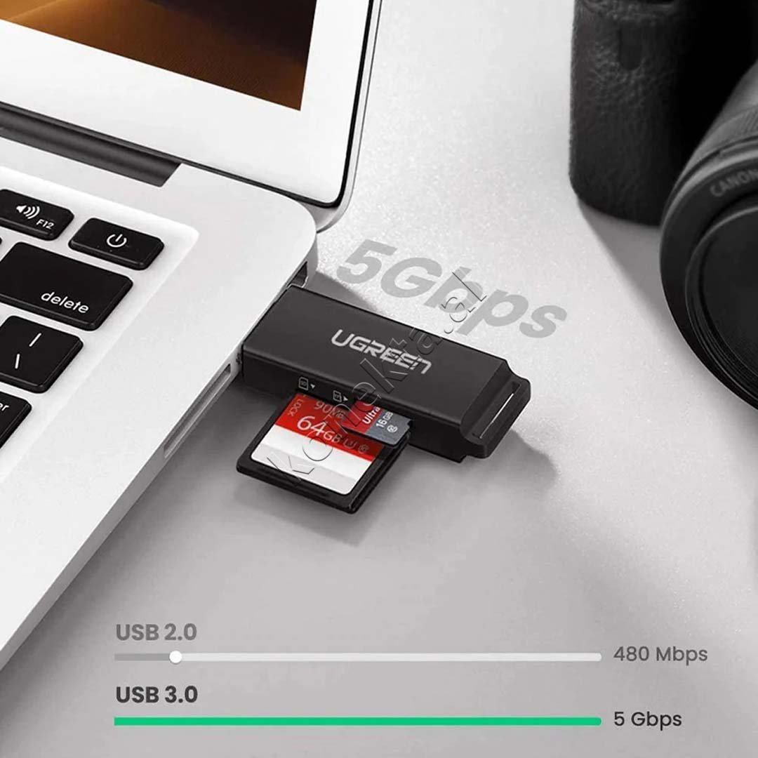 UGreen USB Card Reader, Black - Thumbnail 4