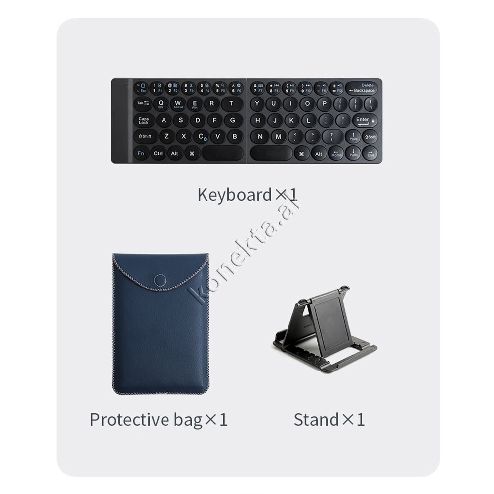 WiWU Wireless Keyboard, Foldable, Bluetooth, with Stand and Carrying Case - Thumbnail 12