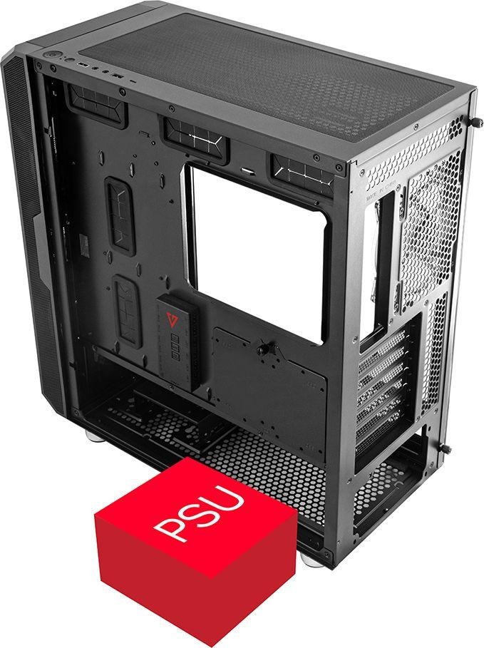 Modecom Volcano Amirani Case, Black, Midi Tower - Thumbnail 3