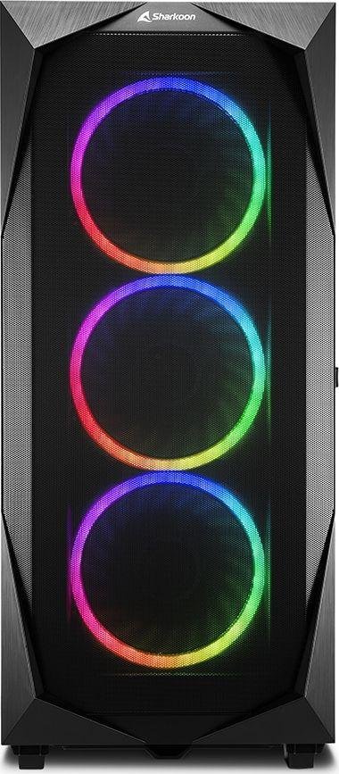 Sharkoon REV300 ARGB Case, Black, Full Tower - Thumbnail 2