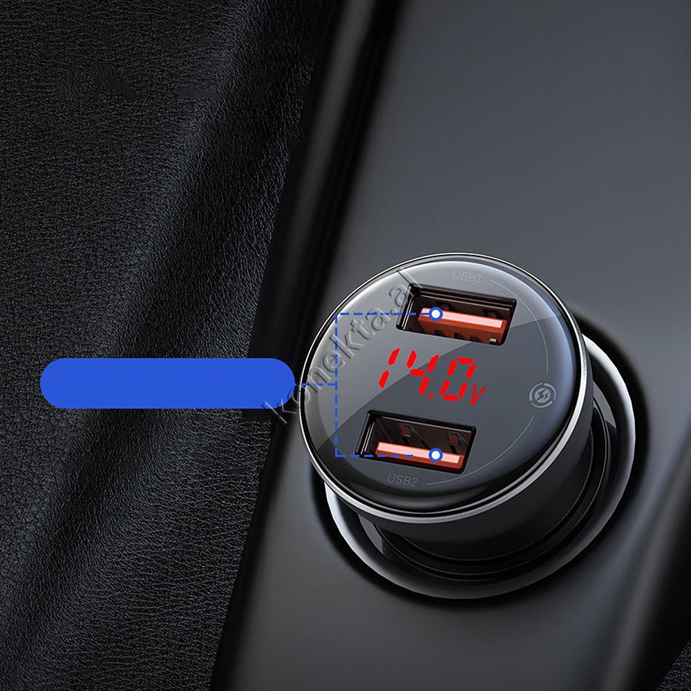 Baseus Fast Charge Car Charger, Black, 45W, 2 Ports USB/Type C - Thumbnail 9