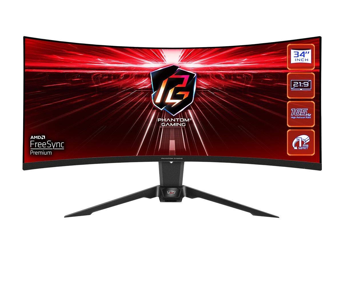 ASRock PG34WQ15R2B Gaming Monitor, 34" UHD Curved, 165Hz - Thumbnail 5