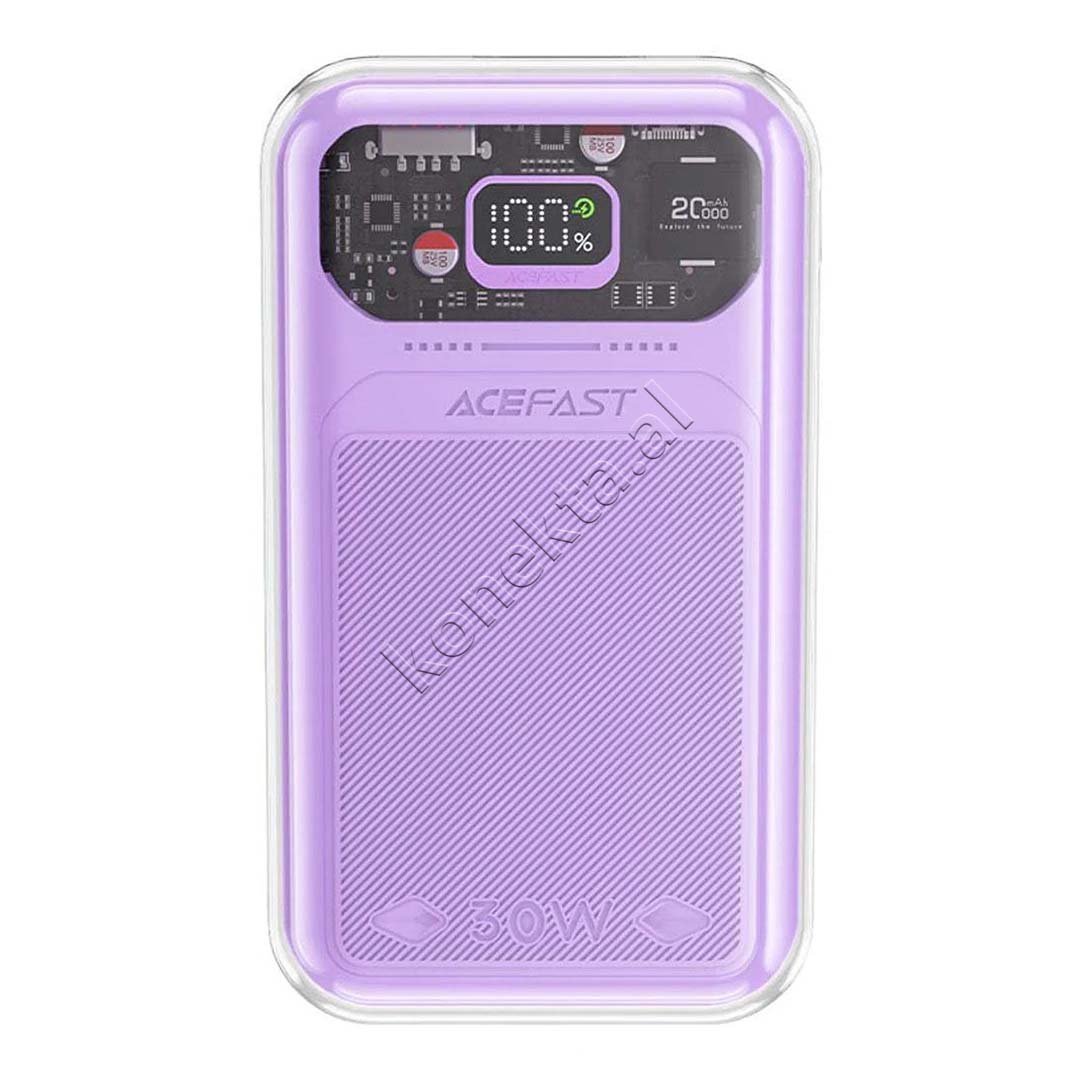 Acefast 20000mAh Power Bank, 30W, Transparent & Pastel - Thumbnail 4