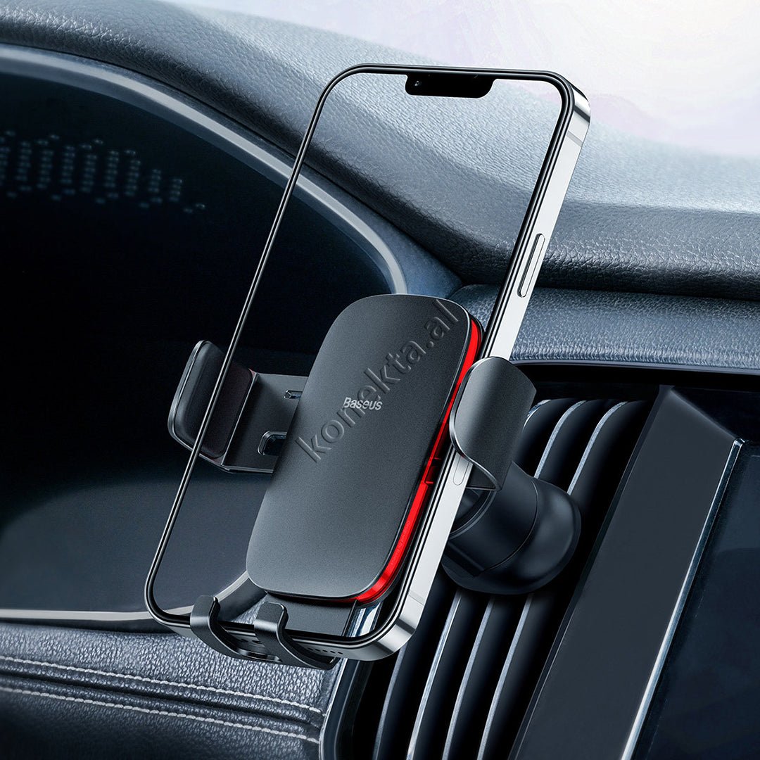 Baseus Metal Age II Phone Holder, Black with Red - Thumbnail 9