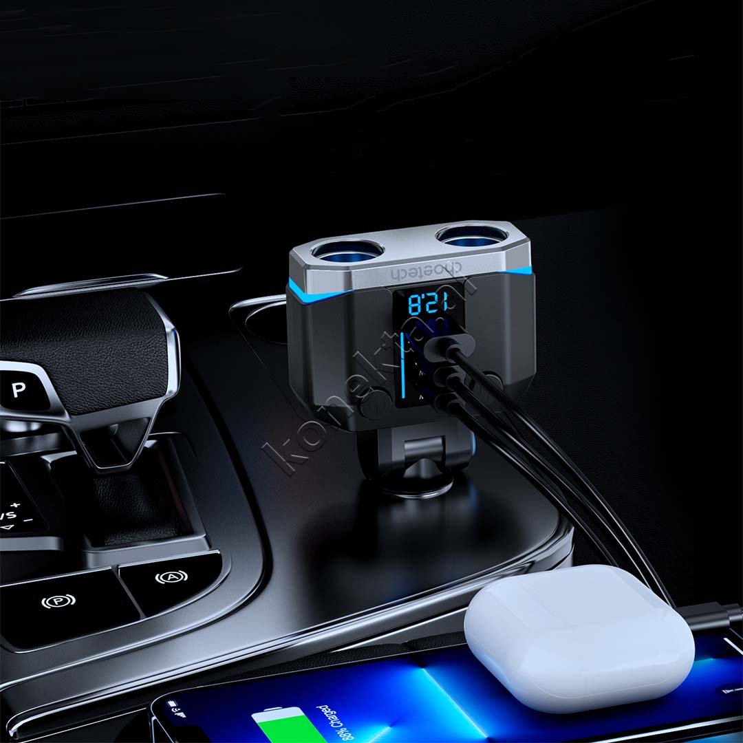 Choetech Adaptor Karikimi 200W Per Makine Me 2 Porta Type-C Dhe 1 Porte USB - Thumbnail 3