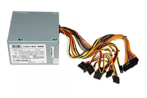iBOX CUBE II Power Supply, 20+4 pin ATX, 500 W, Silver - Thumbnail 4