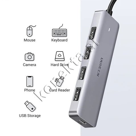 UGreen Adaptor HUB Me Shumë Porta 4 në 1 - Thumbnail 3