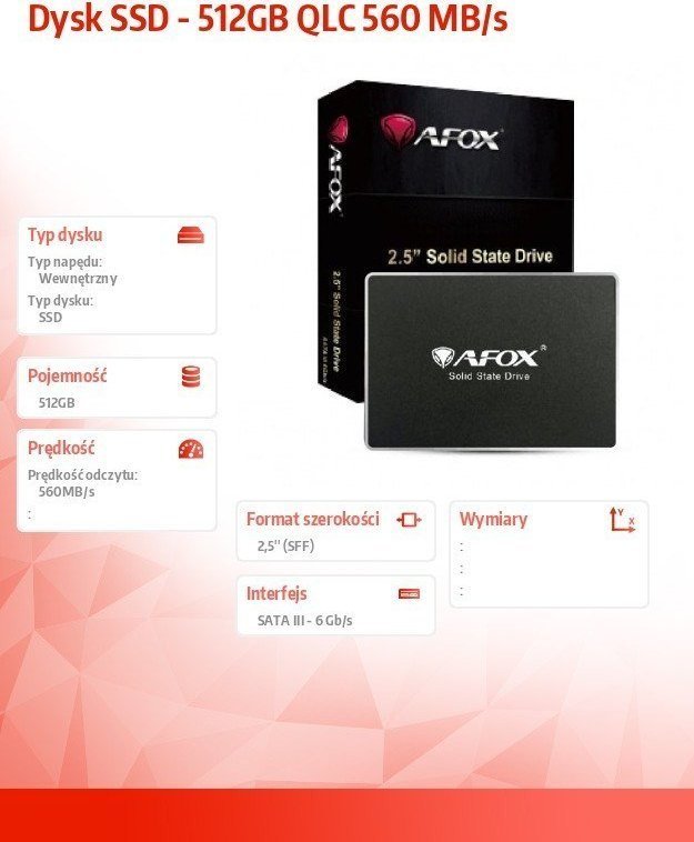 AFOX SD250 SSD, 512GB, 2.5" SATA III - Thumbnail 3