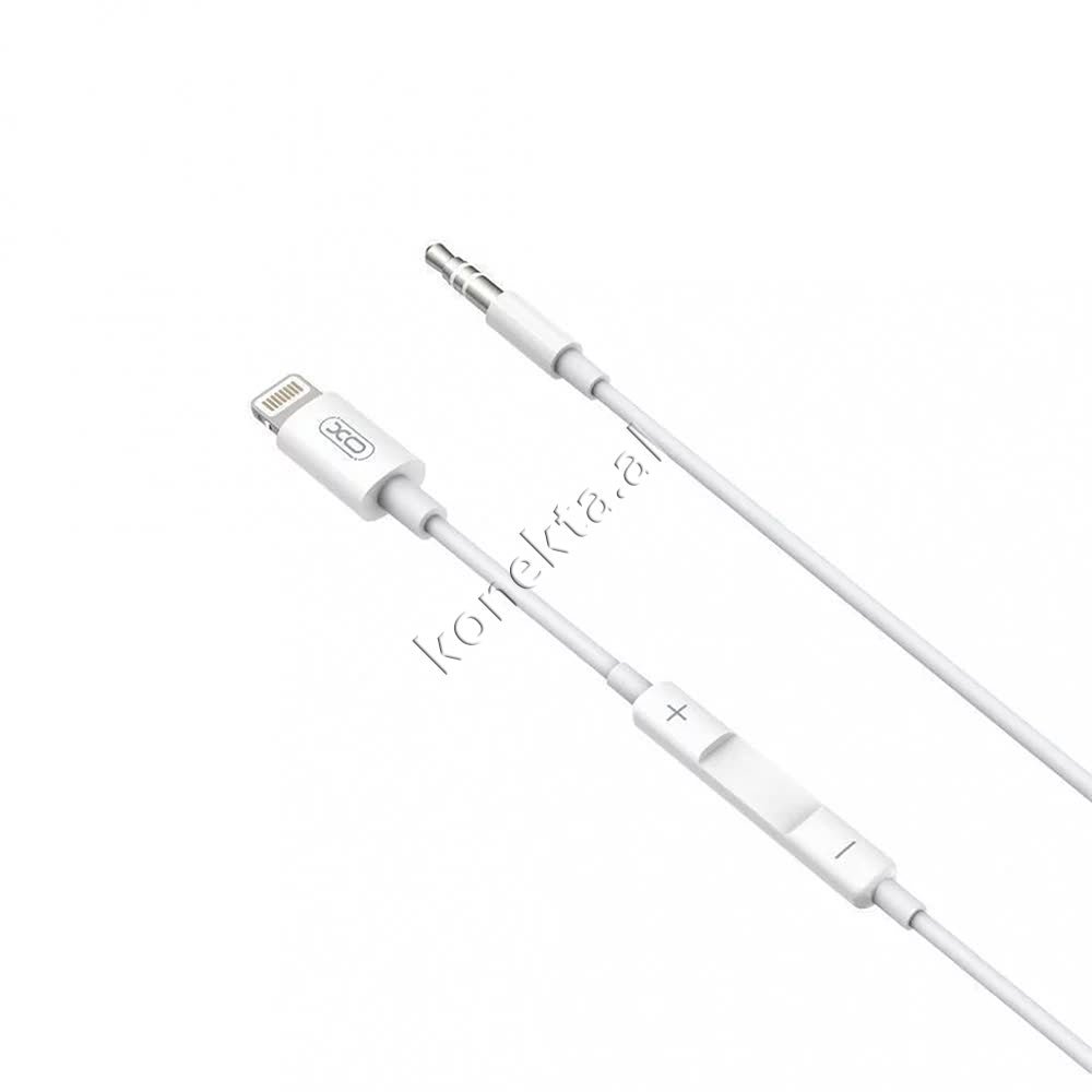 XO Kabell Aux 1m Lightning ose Type-C ne Aux 3.5mm - Thumbnail 3