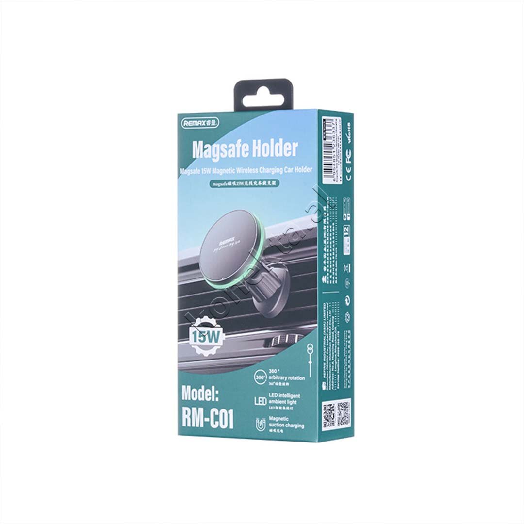 Remax Wireless Charger and Car Phone Holder, Black - Thumbnail 9