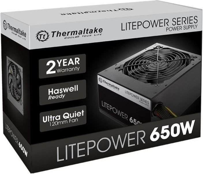 Thermaltake Litepower II Power Supply, Black, 650W - Thumbnail 6