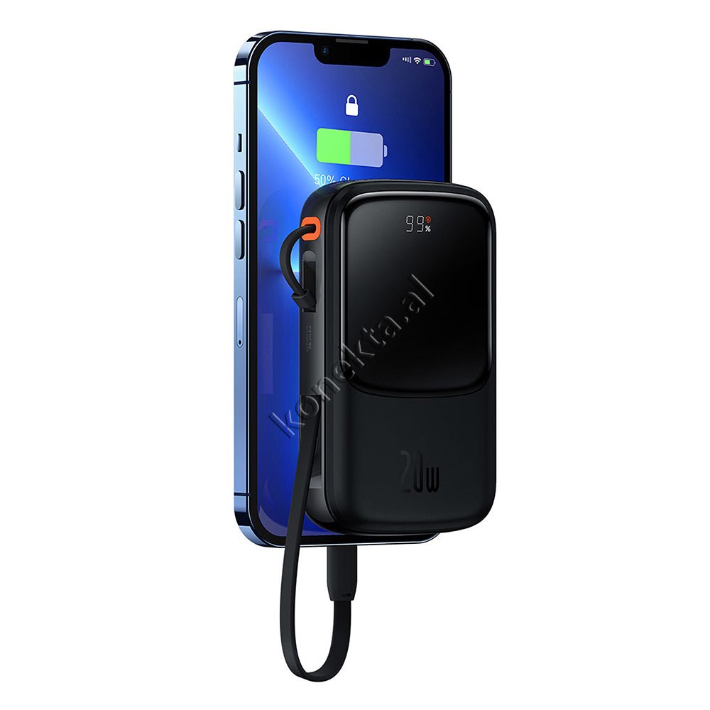 Baseus 20W 10000mAh External Battery, Black, With 2 Ports and Lightning Cable - Thumbnail 5