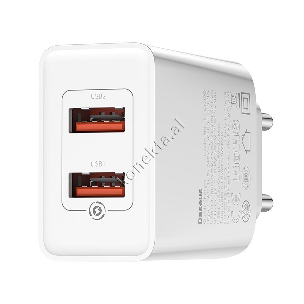 Baseus 18w USB Charger, White - Thumbnail 6