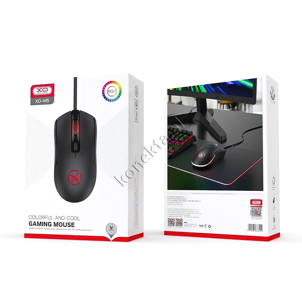 XO M5 Mouse, Black, Gaming, With Lighting - Thumbnail 2