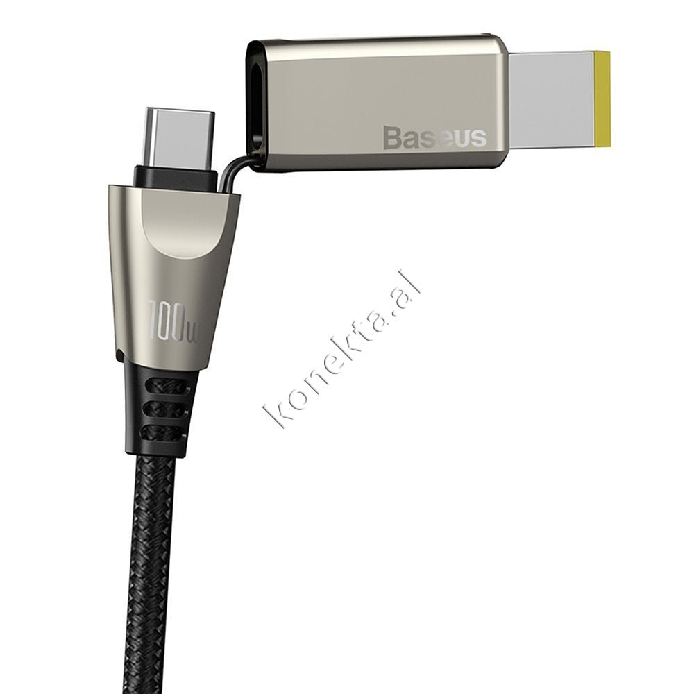 Baseus 2 Ne 1 Type-C Dhe Adaptor Laptopi Lenovo Cable, 100W, 2m, Black - Thumbnail 3