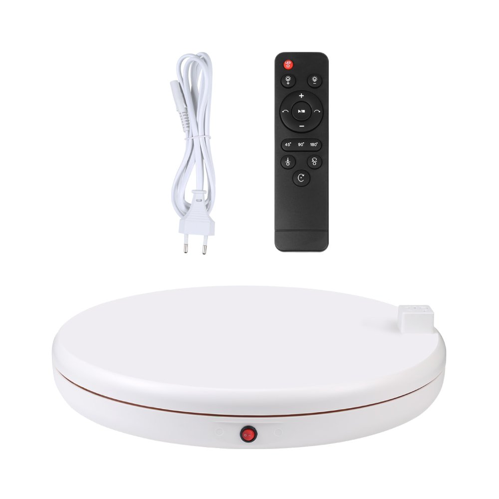 Puluz Remote Control Rotating Turntable, White - Image 1