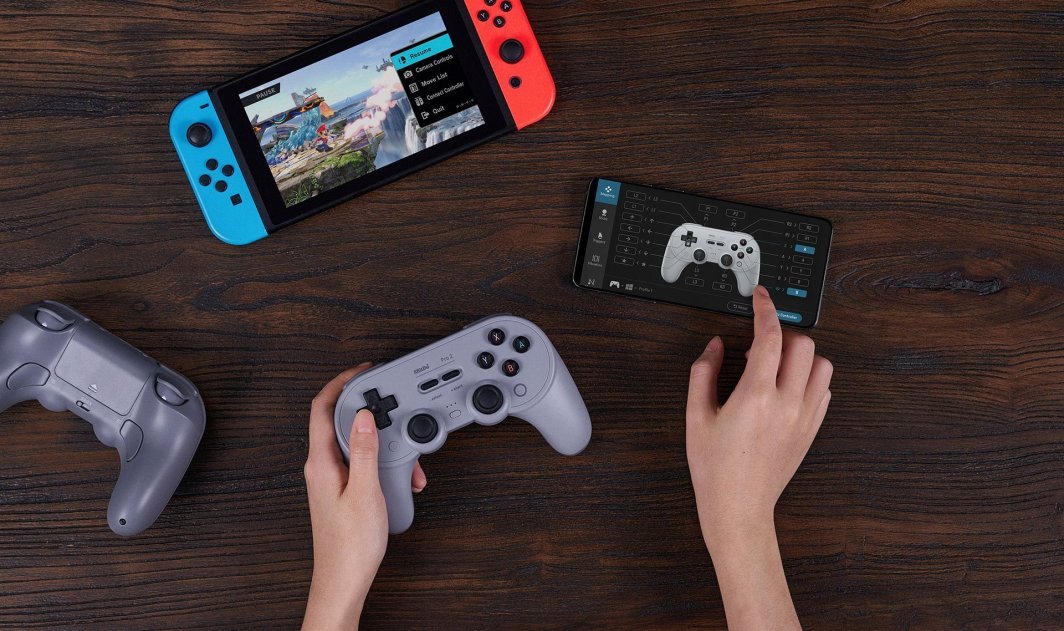 8BitDo Pro 2 Controller, Wireless, Grey - Thumbnail 4