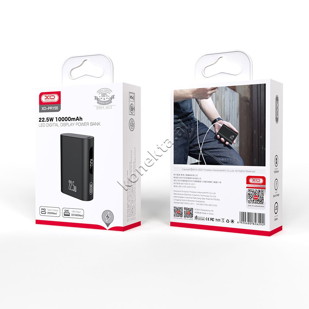 XO 22.5W 10000mAh External Battery, 1 Port, Black - Thumbnail 2