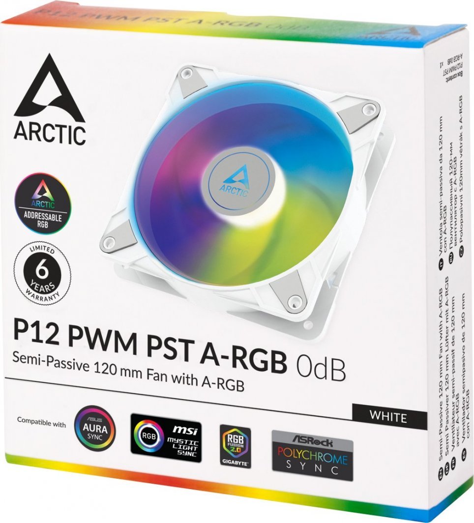 Arctic P12 PWM PST A-RGB 0dB Fan, 120 mm, White - Thumbnail 4