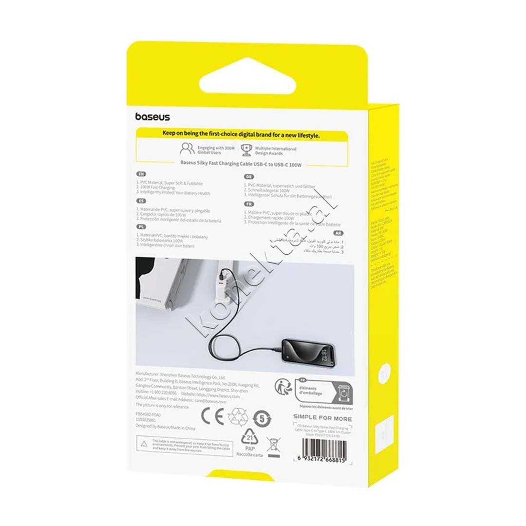 Baseus Type-C Charging Cable, 100W, 1m, Black - Thumbnail 6